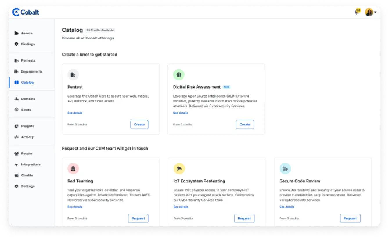 Digital Risk Assessment in the Cobalt Platform